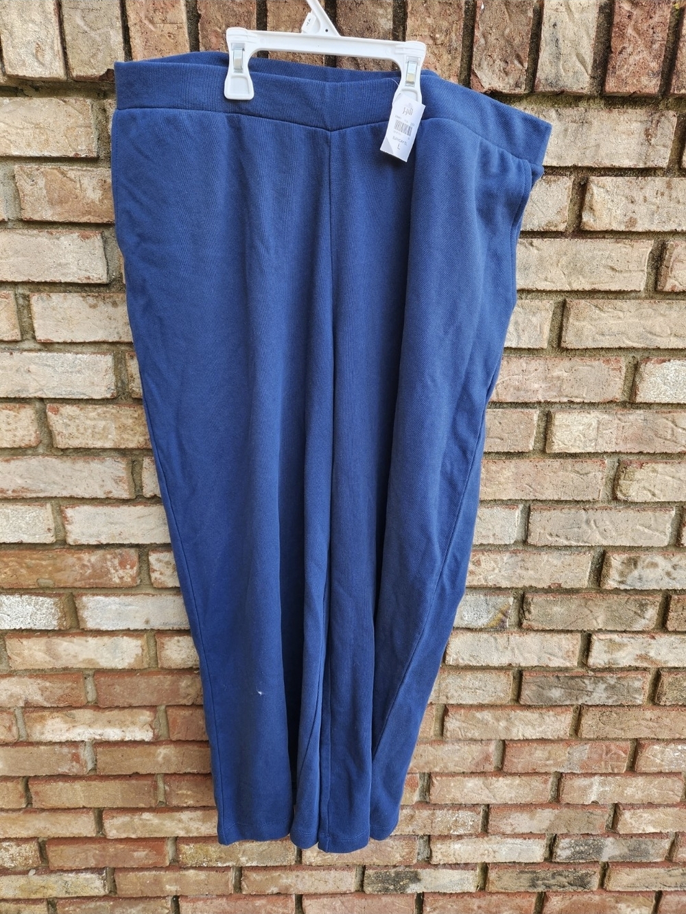 New Women's J Jill Everyday Blue Stretchy Pull On Pants, RV $100 size Large
